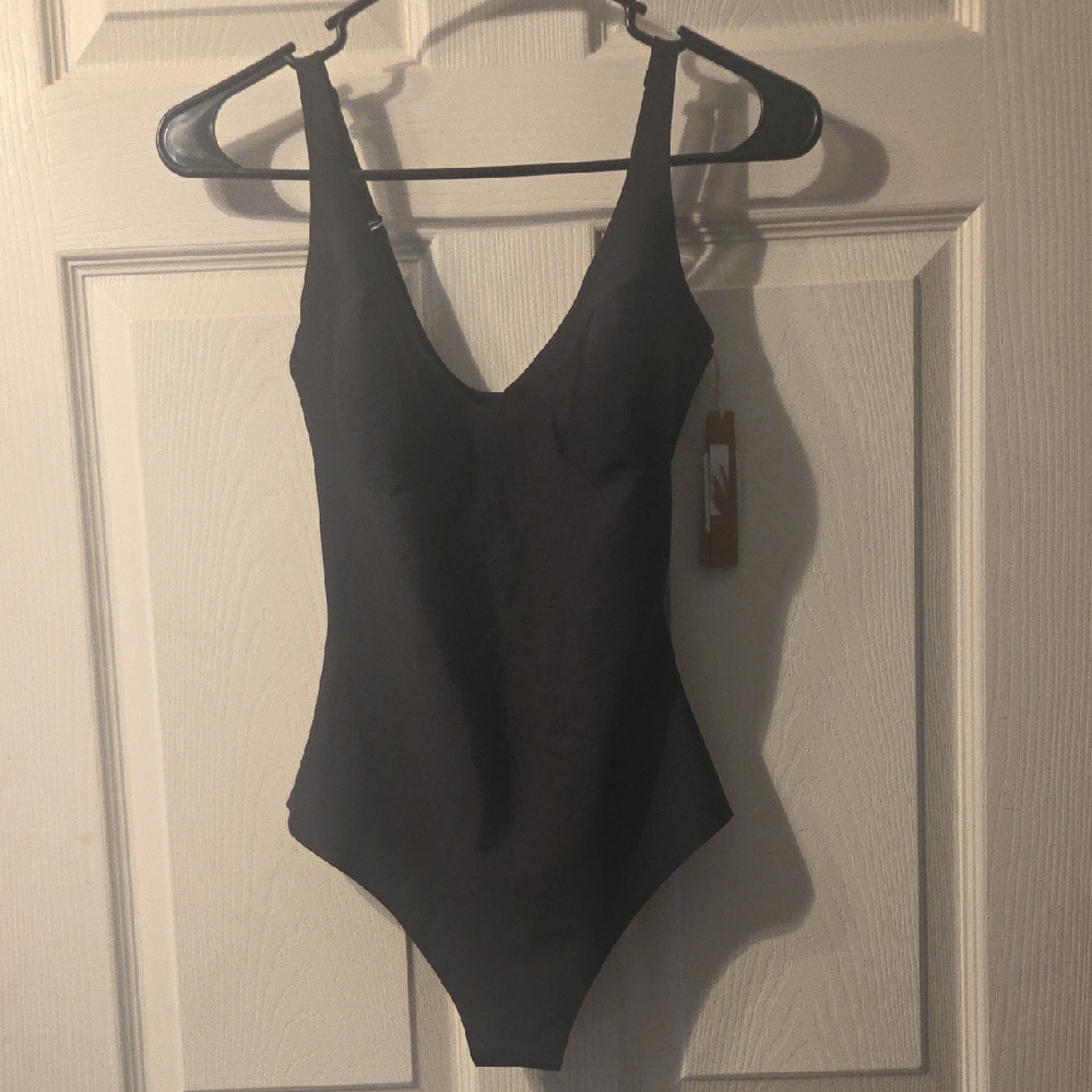 SKIMS Black Plunge Bodysuit